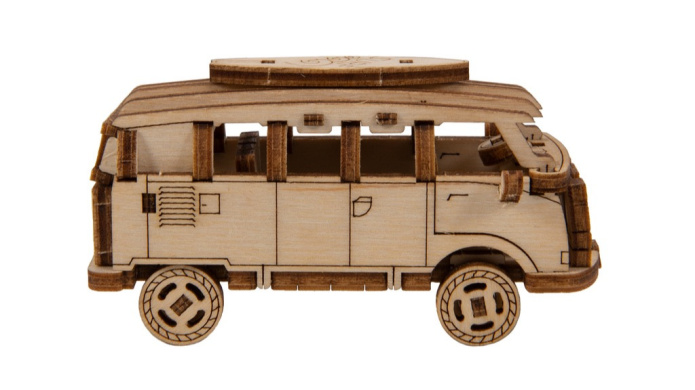 Mini Bus RETRO Wooden.City puzzle 3d z drewna